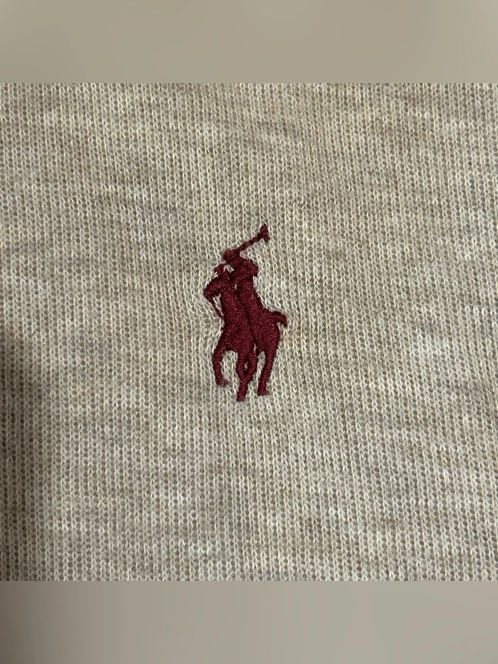Polo Ralph Lauren Estate Rib Pullover Beige 1/4 Zip Pony Logo Mens Medium